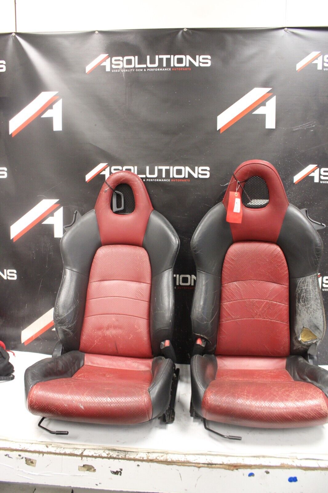 2000-2005 Honda S2000 Seat Set Leather OEM AP1 AP2 S2K BLACK + RED