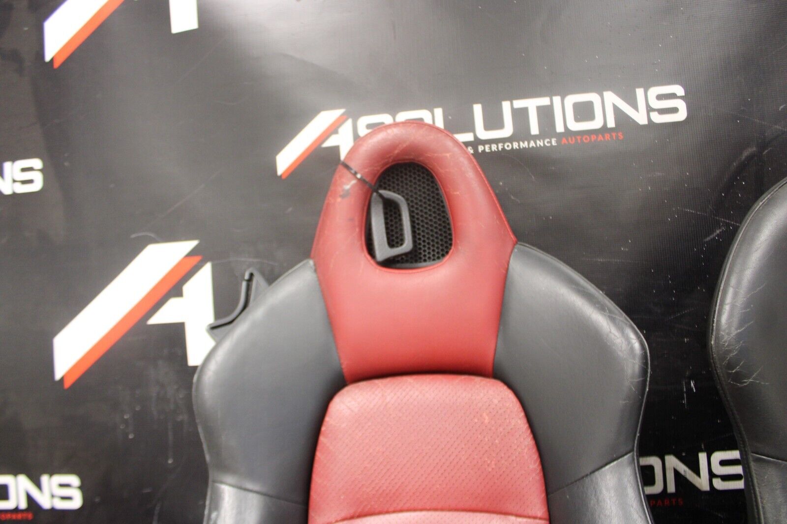 2000-2005 Honda S2000 Seat Set Leather OEM AP1 AP2 S2K BLACK + RED **DAMAGE**