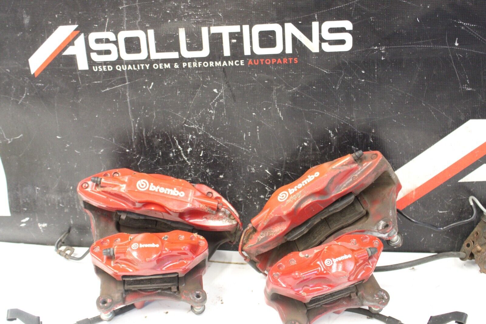 2008-2015 Mitsubishi Lancer Evo Evolution X Brembo Brake Calipers Set OEM