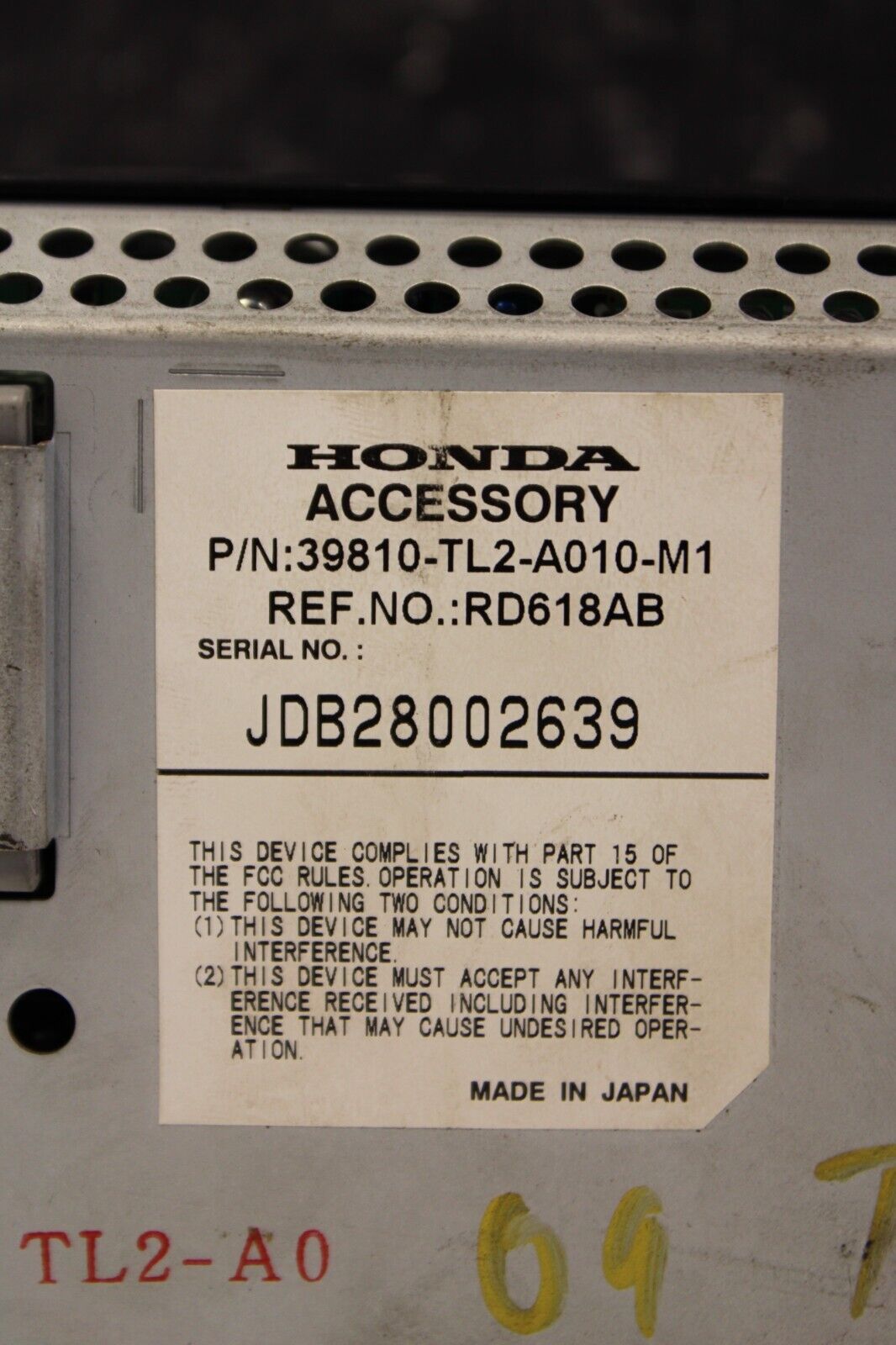 2009-2011 ACURA TL Navigation GPS Info Display OEM 39810-tl2-a010-m1