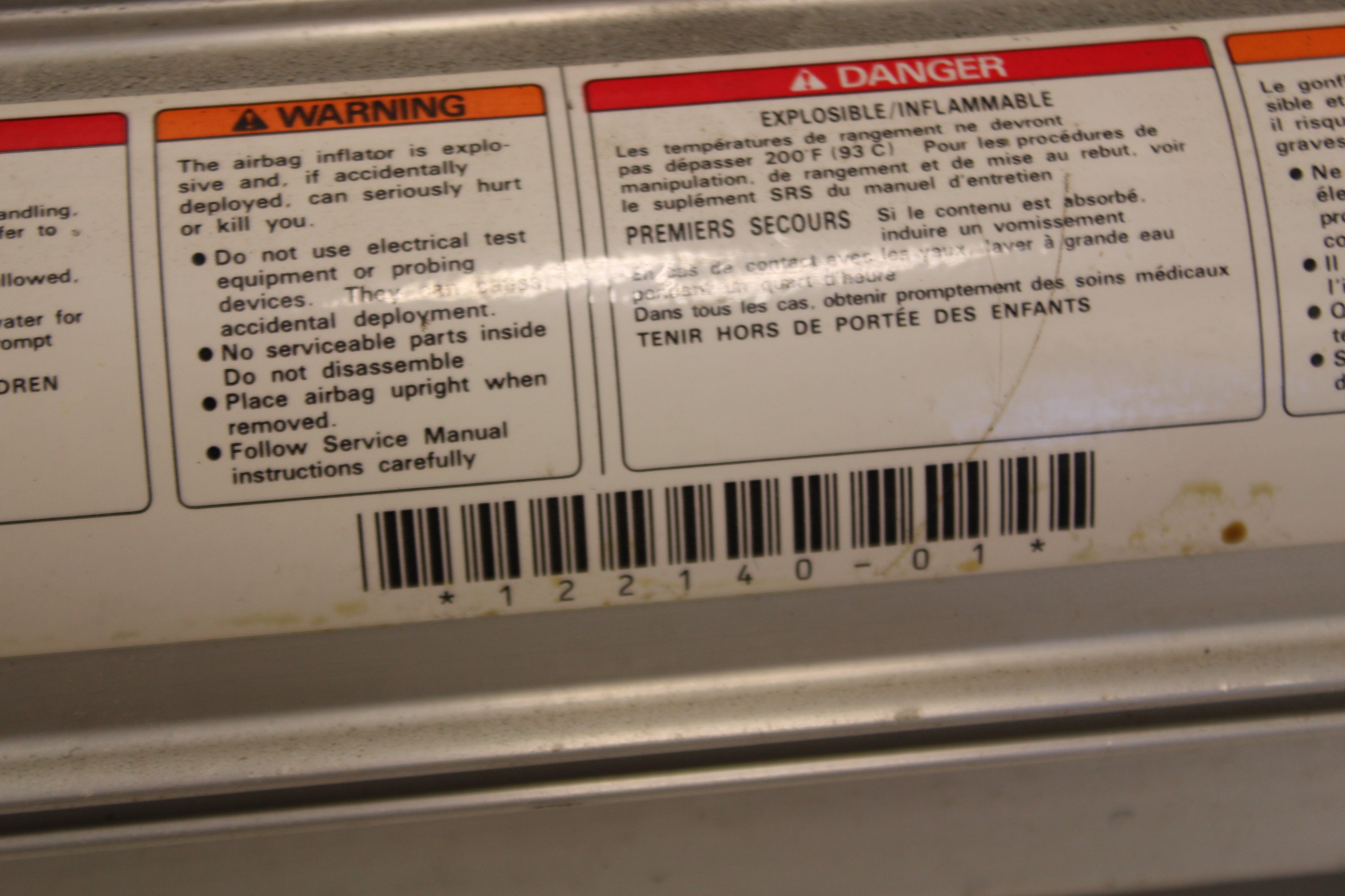 2001 HONDA S2000 AP1 OEM DASHBOARD AIRBAG AIR BAG USED