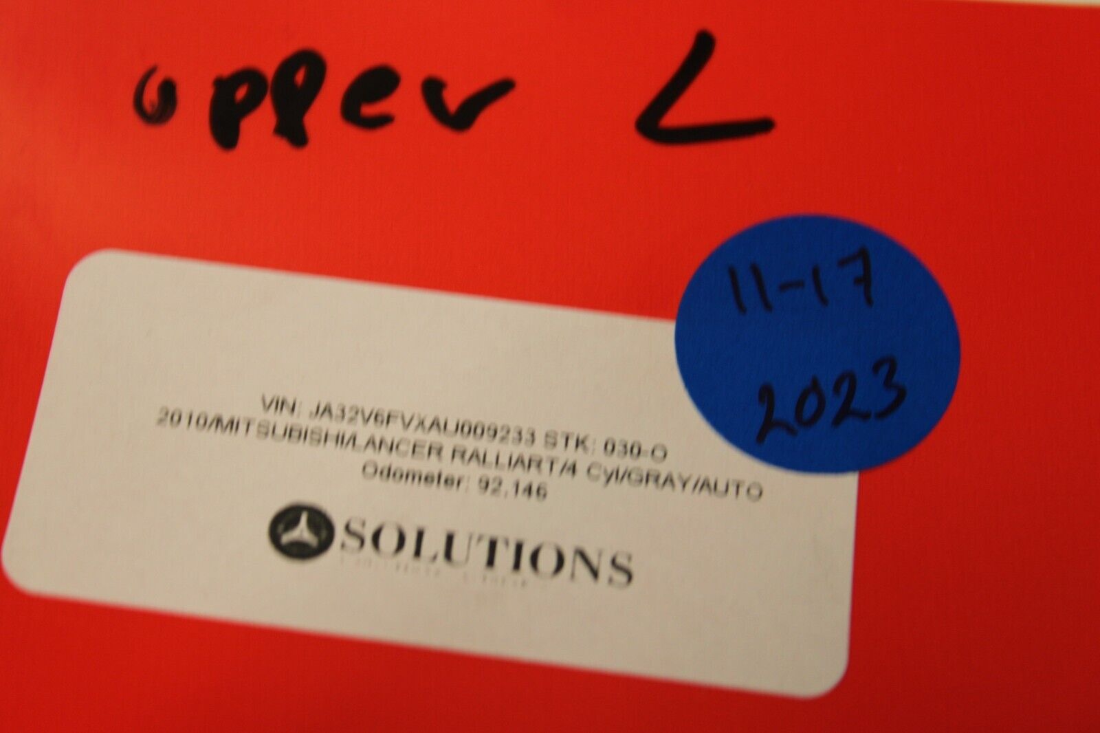 2009-2015 LANCER RALLIART Front Bumper Upper Left side Grille