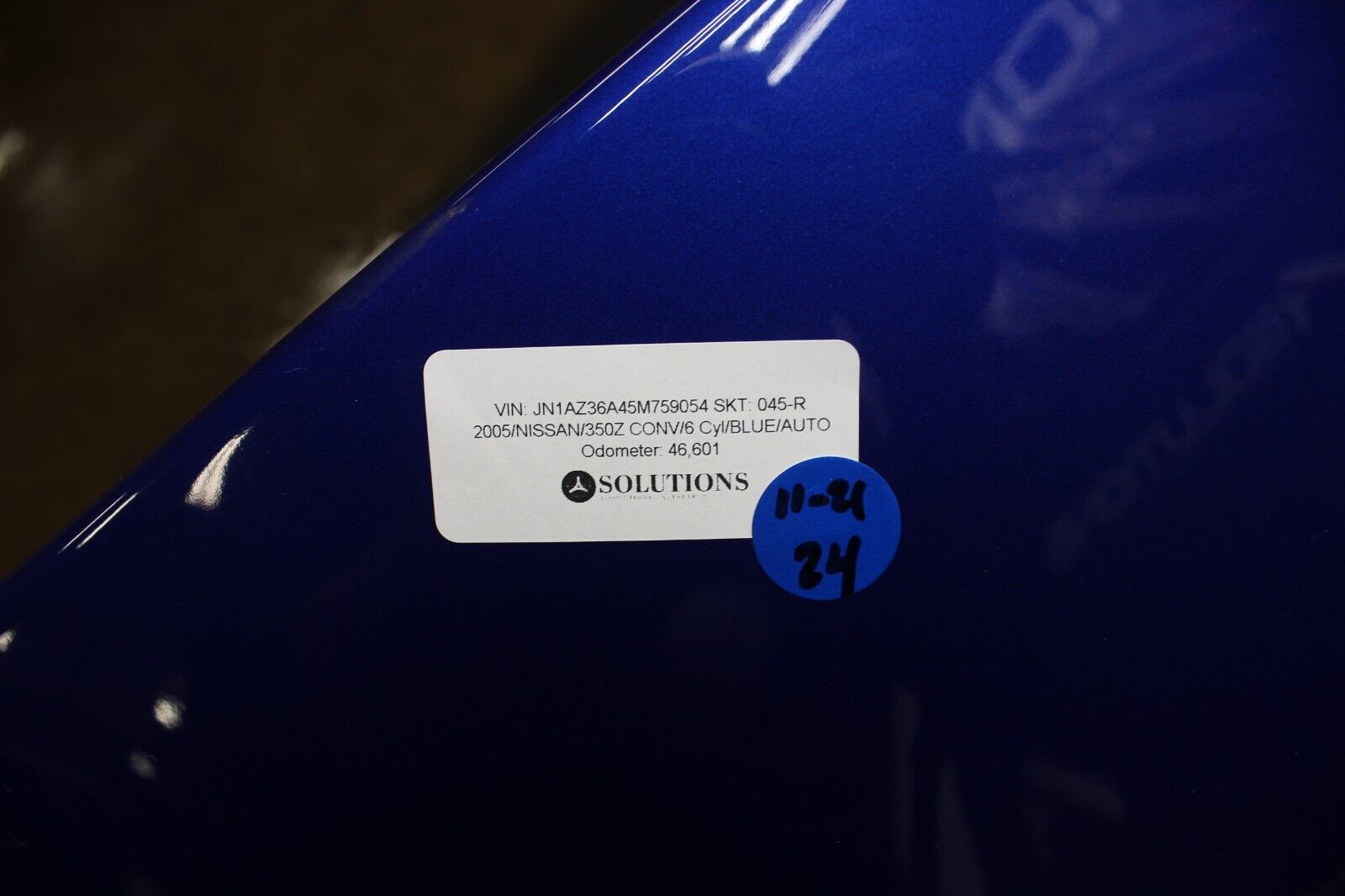 2004-2009 NISSAN 350Z CONVERTIBLE TOP ROOF COVER DECK LID SHELL OEM BLUE