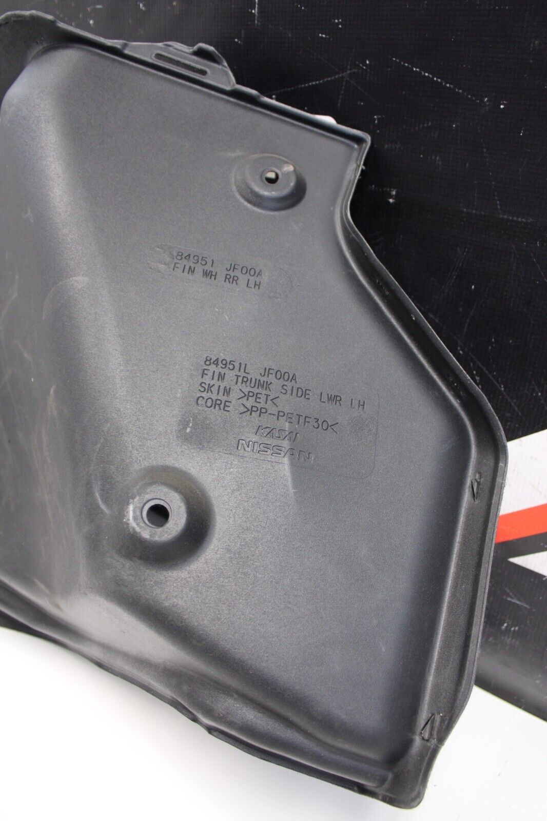 2014 NISSAN R35 GTR CBA TRUNK CARPET PANEL LINER TRIM BLACK LH DRIVER SIDE