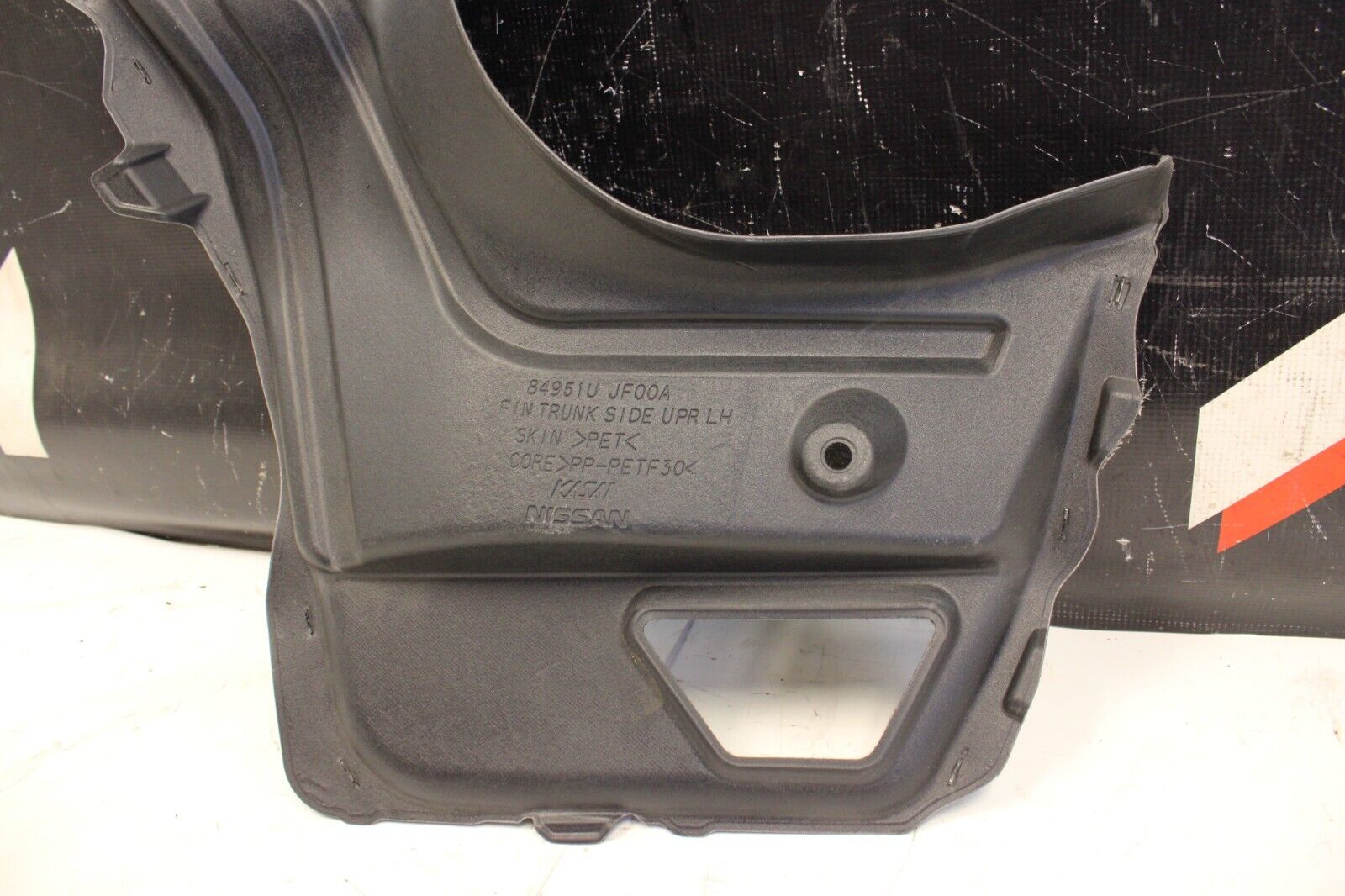 2013 NISSAN R35 GTR DBA TRUNK CARPET PANEL LINER TRIM BLACK LH DRIVER SIDE