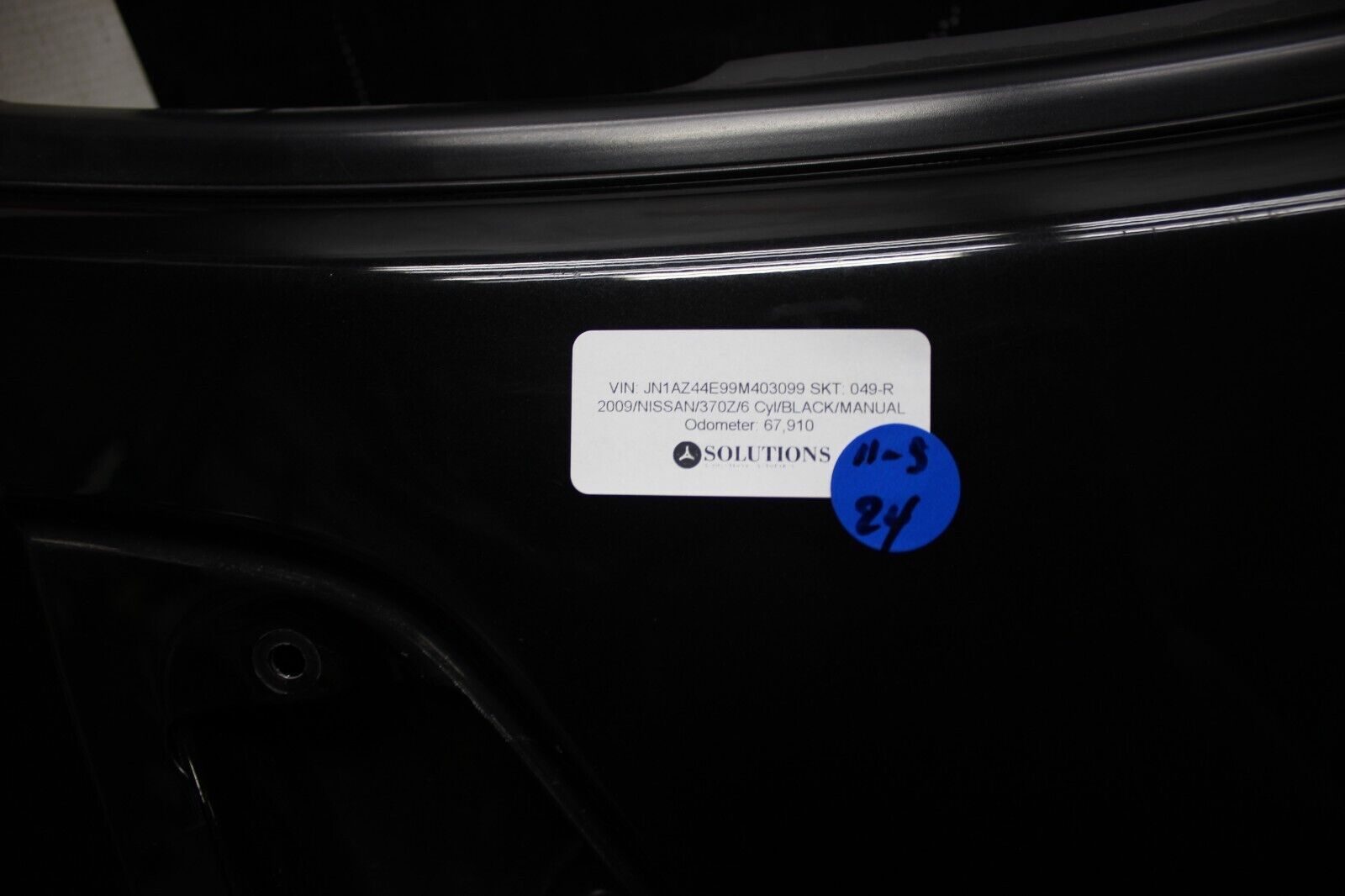 NISSAN 370Z 2009-2021 RIGHT RH PASSENGER SIDE DOOR OEM BLACK G41