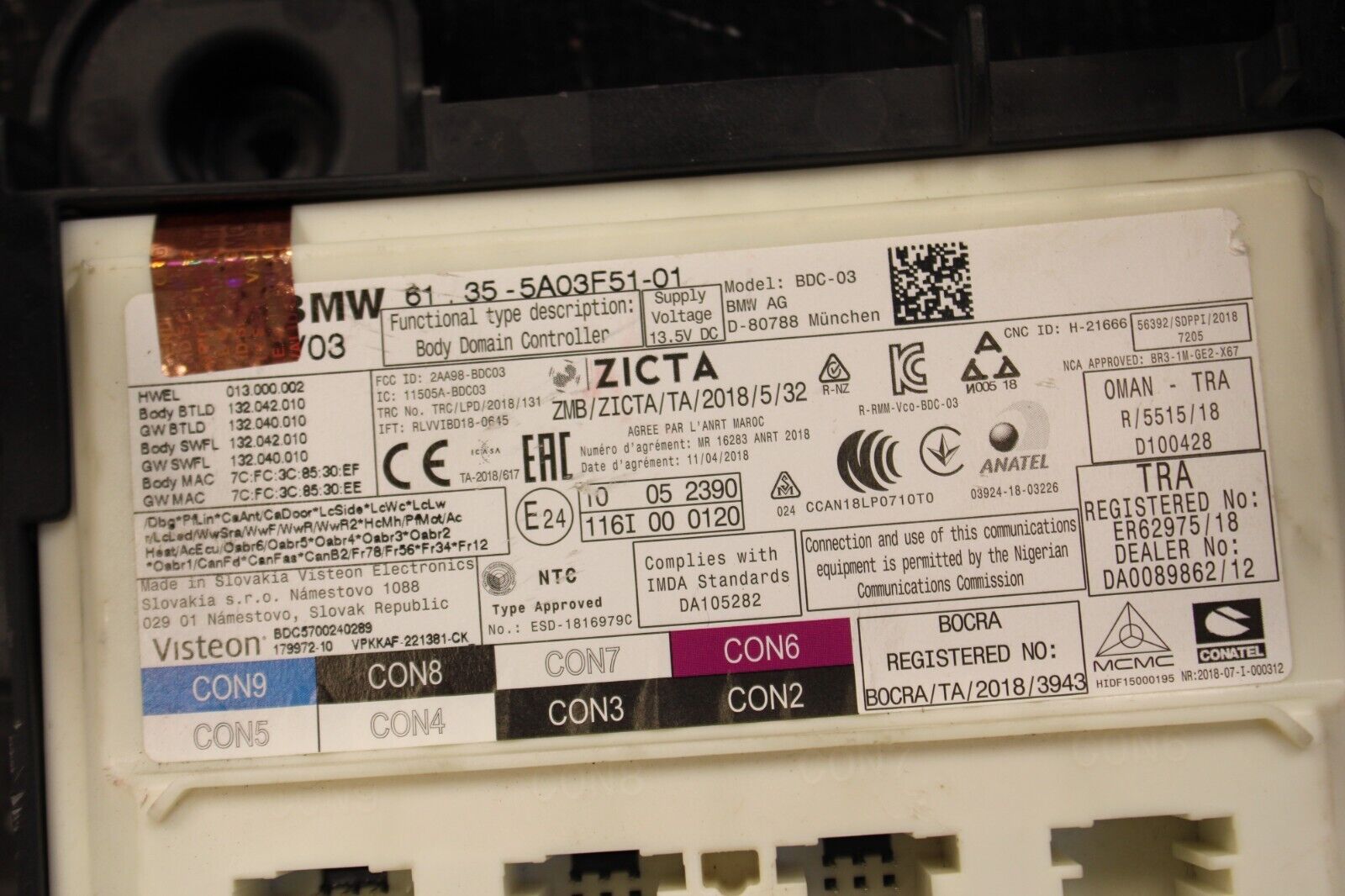 2020 Toyota Supra GR A90 Fuse Box Controller 5A03F51-01