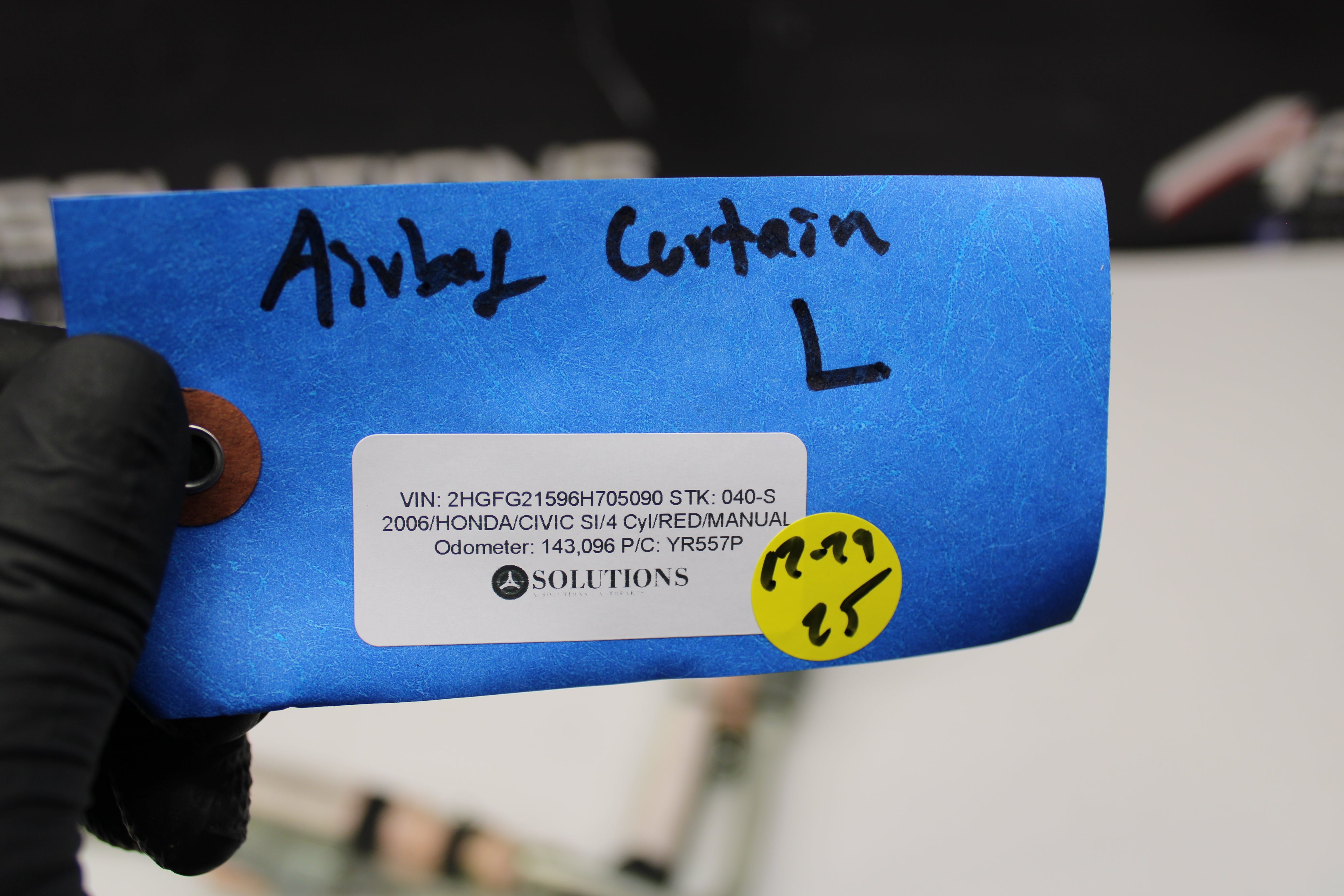 2006-2011 Honda Civic SI Coupe Curtain Air Bag LH Driver Side