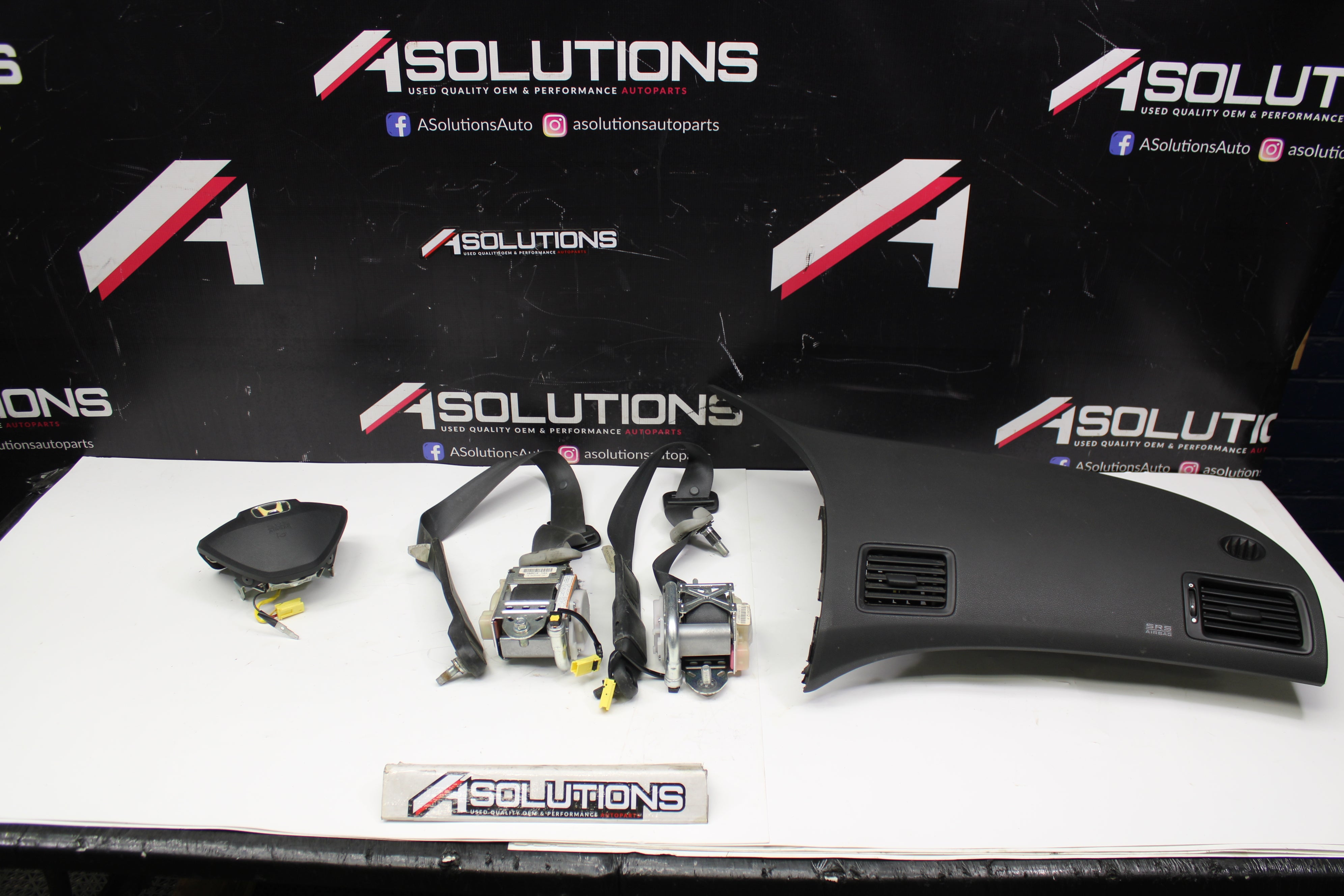 2006-2011 Honda Civic Coupe Full Airbag Seat Belt Set Driver Passenger