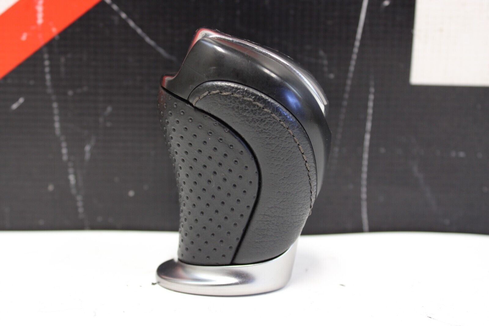 2009 2010 NISSAN GT-R GTR R35 VR38 OEM BLACK LEATHER CHROME SHIFT KNOB
