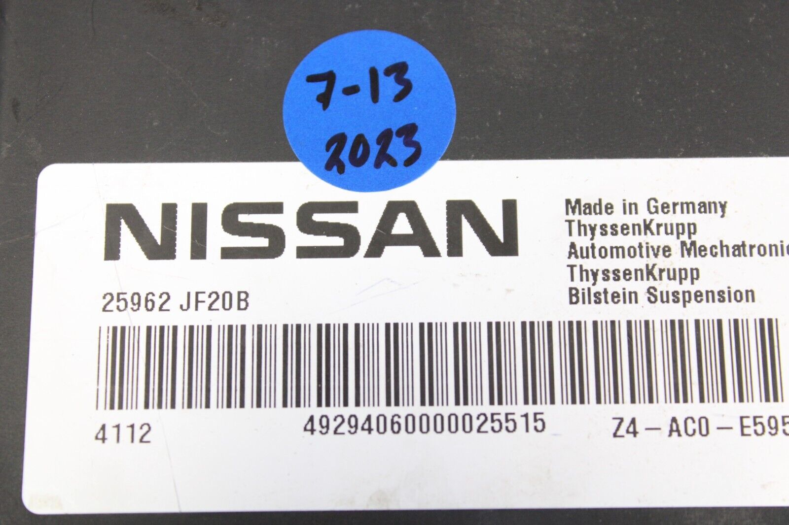 2013 NISSAN GT-R R35 VR38 OEM ACTIVE SUSPENSION CONTROL MODULE 25962 JF20B
