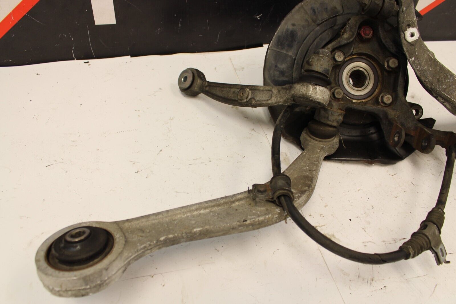 08-15 Mitsubishi Evo X Rear Right Knee Control Spindle Knuckle Pass Complete