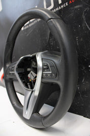 2017-2020 INFINITI Q60 OEM STEERING WHEEL BLACK LEATHER AUDIO SWITCHES