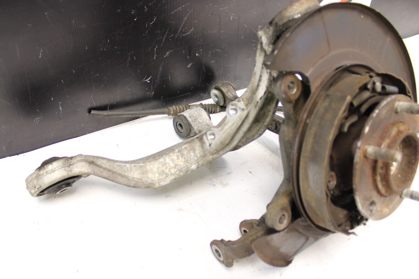 08-15 Mitsubishi Evo X Rear Right Knee Control Spindle Knuckle Pass Complete