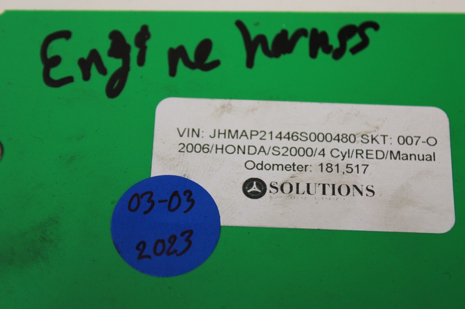 2006-2009 HONDA S2000 AP2 F22C 2.2L OEM ENGINE WIRE HARNESS S2K