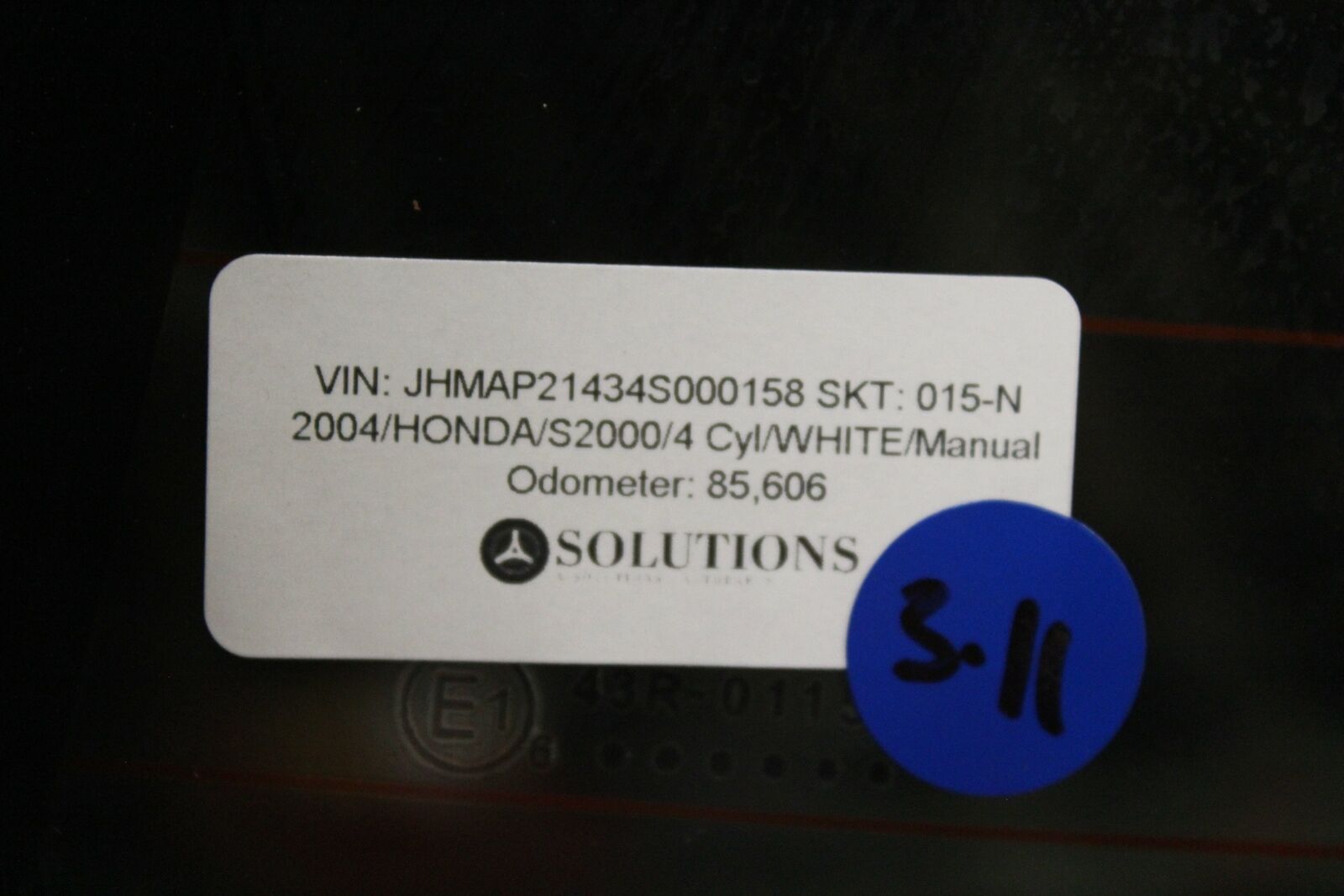 00 09 Honda S2000 S2K Convertible Soft Top Glass Defroster AP1 AP2 BLACK
