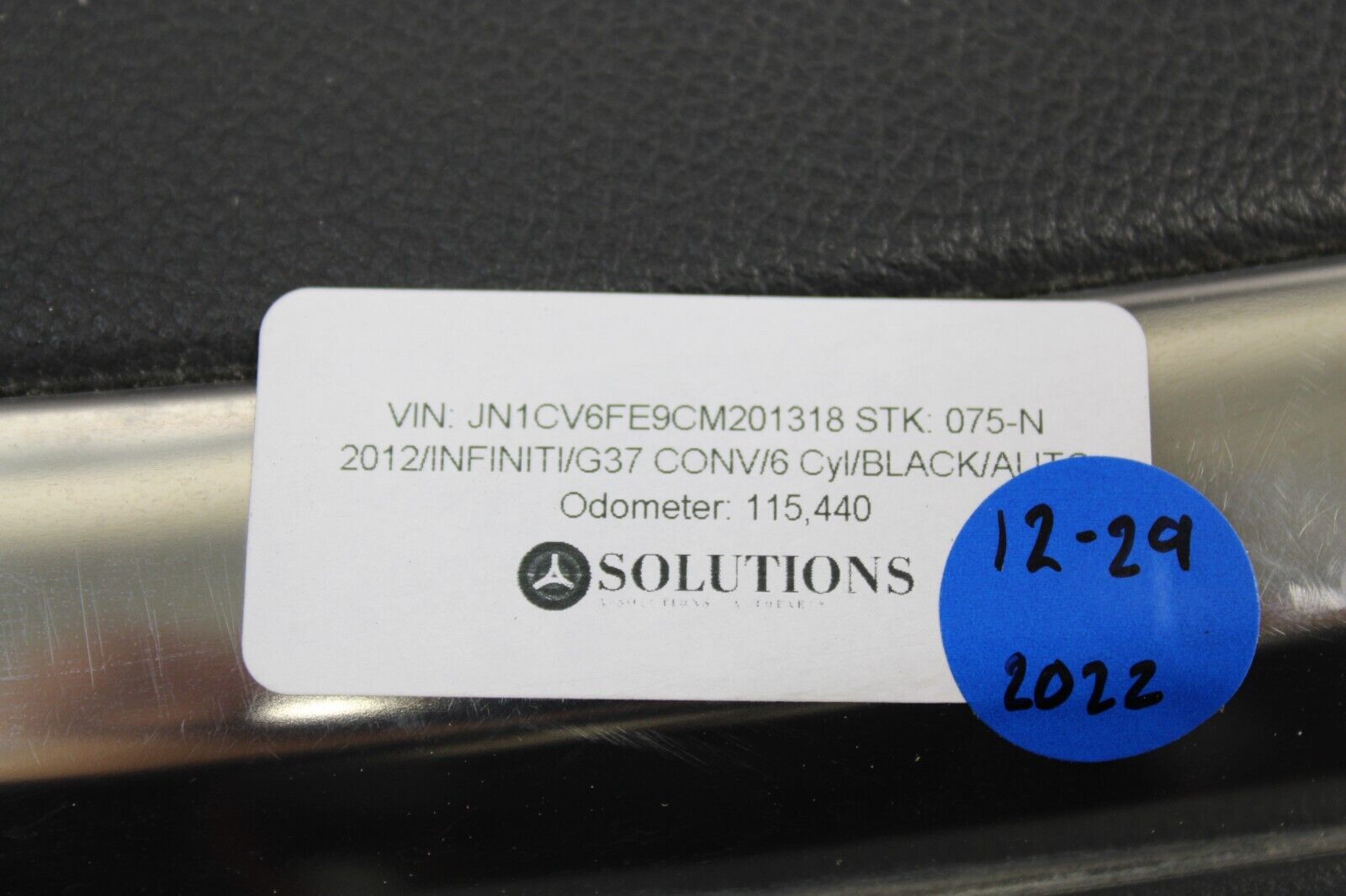 Infiniti G37/Q60 Convertible Top Parcel Shelf Folding Finisher Tray