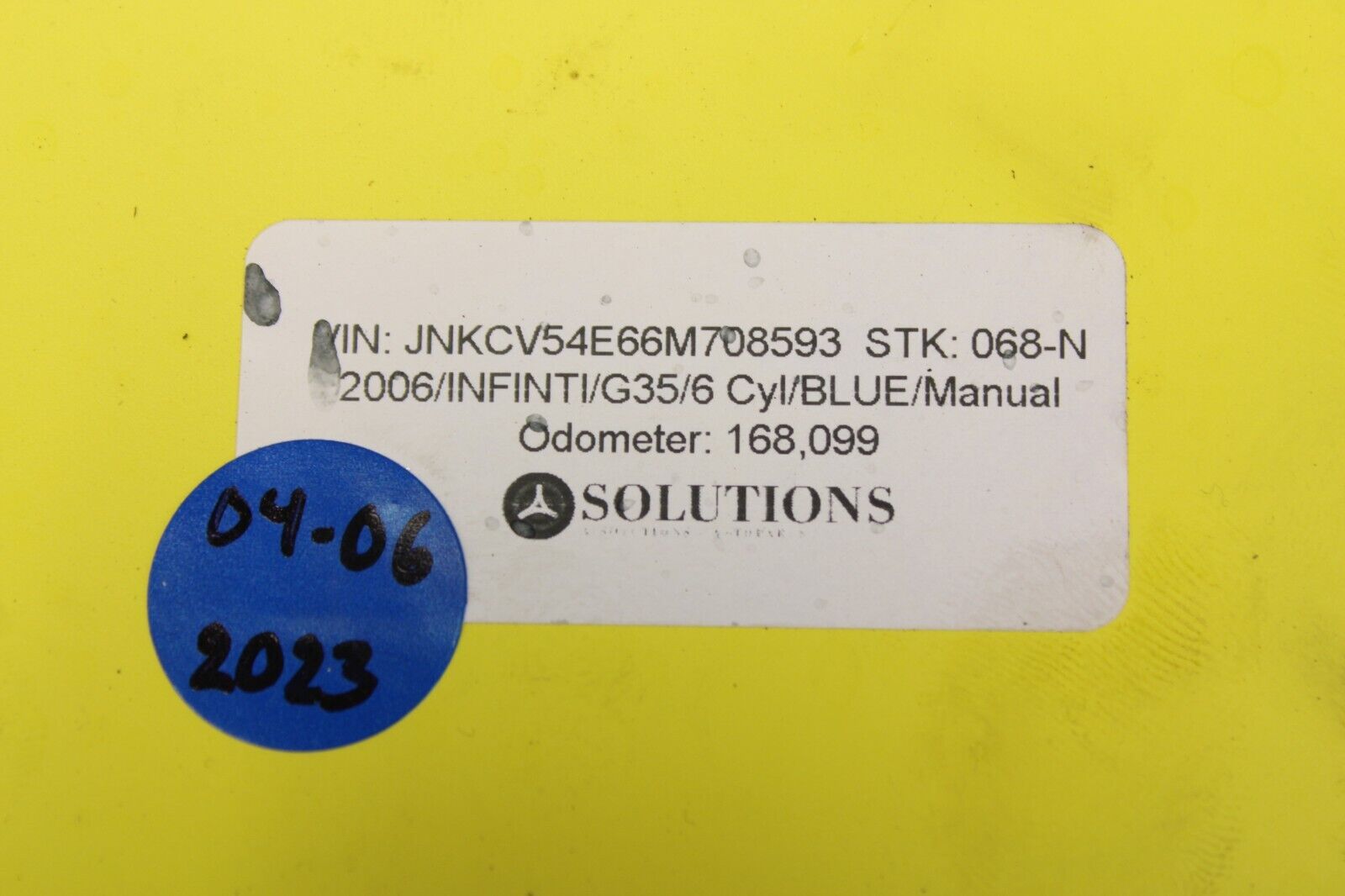 2006 INFINITI G35 COUPE AC COMPRESSOR OEM