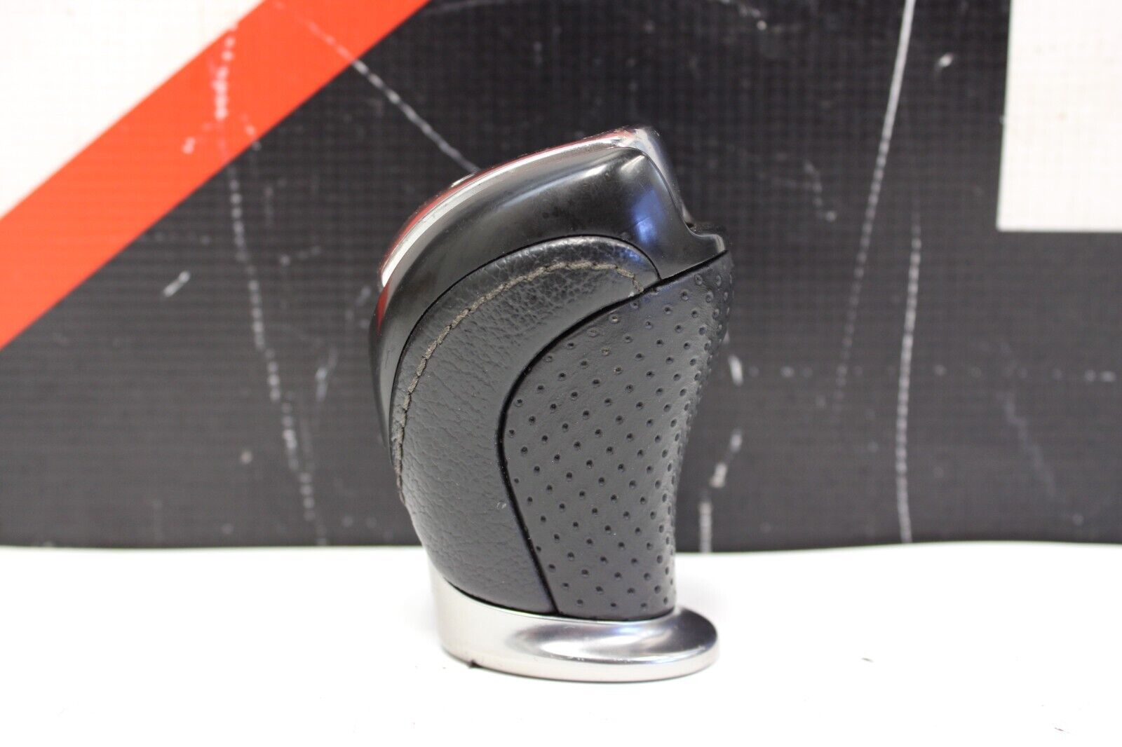 2009 2010 NISSAN GT-R GTR R35 VR38 OEM BLACK LEATHER CHROME SHIFT KNOB