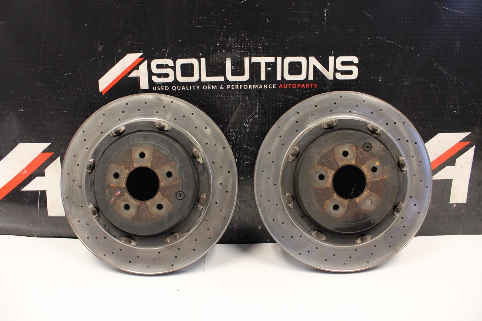 2009 NISSAN GT-R GTR R35 PREMIUM VR38 3.8L OEM REAR BRAKE ROTORS