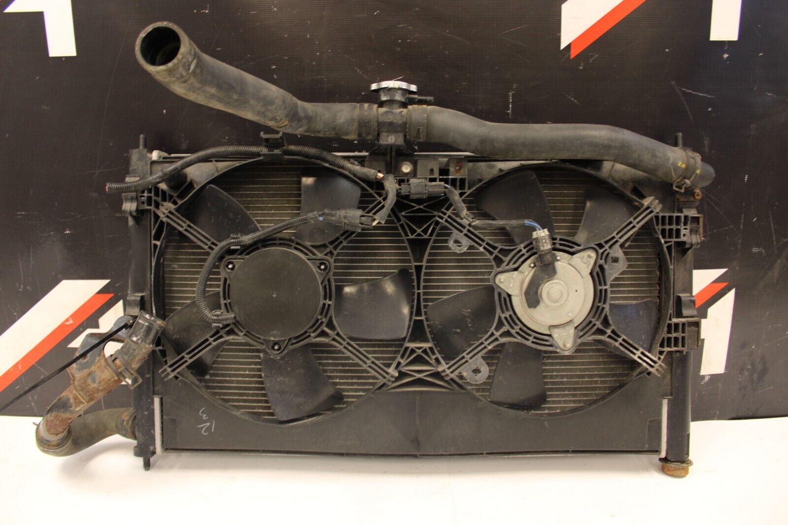 08 - 15 Mitsubishi Lancer Evo X MR Ralliart Radiator Condenser Fan Assembly OEM