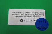 2010 Nissan GT-R R35 Trunk Deck Lid Rubber Seal Weather Strip GTR OEM