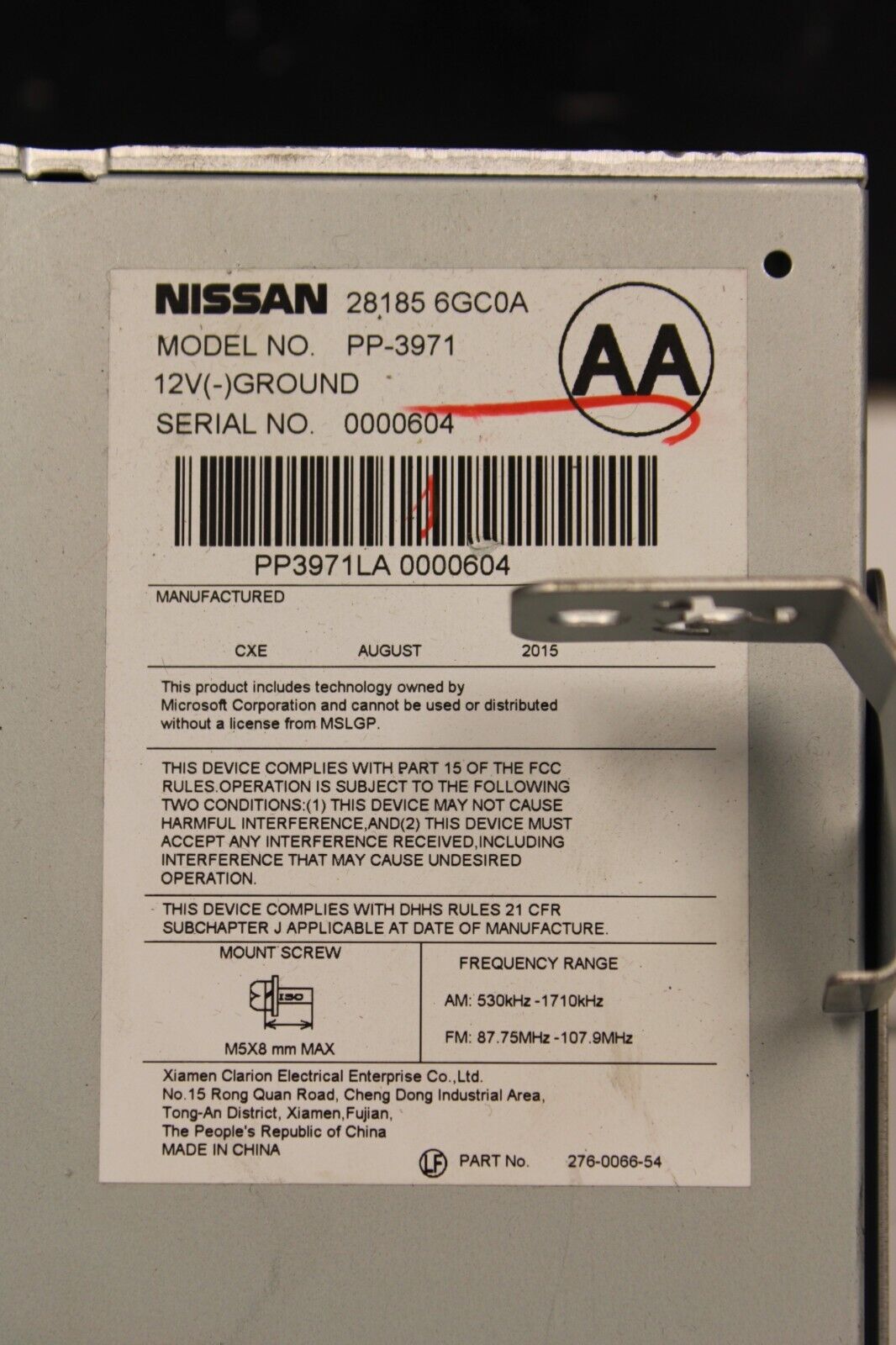 2015-2020 Nissan 370z Radio Stereo Receiver 27760 6GA0A OEM